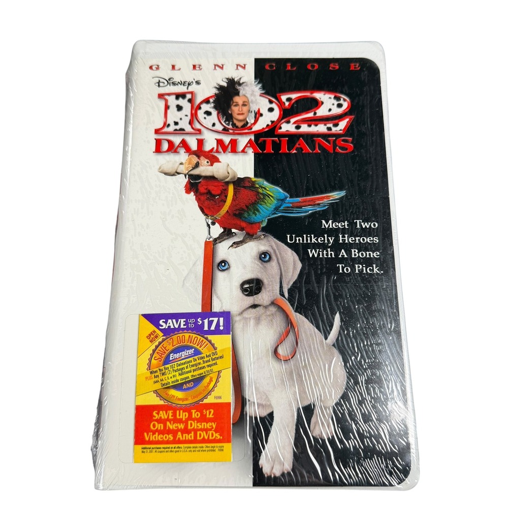Disney 102 Dalmatians VHS Glenn Close Factory Sealed White Clamshell Case NEW